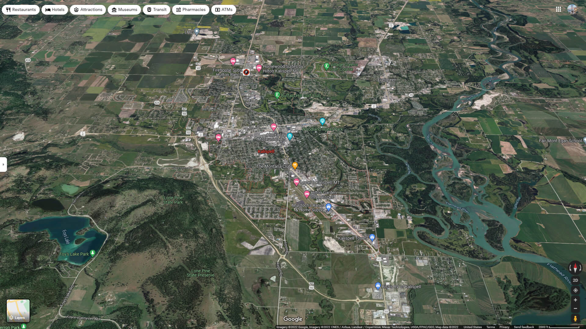 Kalispell Aerial Map Montana